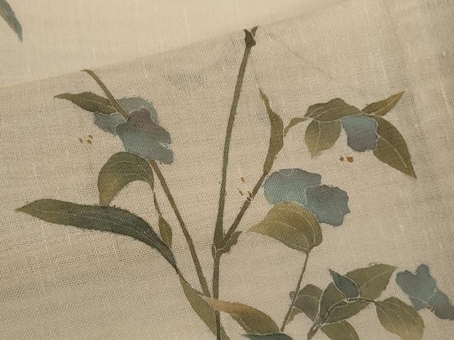 平和屋着物＊夏物　訪問着　作家物　紗紬　枝花文　正絹　逸品　CABH7680ze