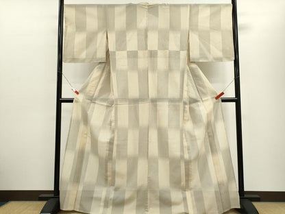 平和屋着物＊夏物　大島紬　夏大島　格子柄　正絹　逸品　CABH7682ze