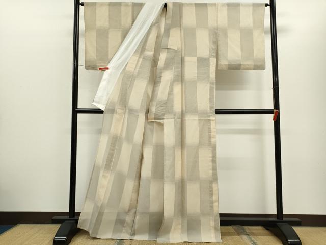平和屋着物＊夏物　大島紬　夏大島　格子柄　正絹　逸品　CABH7682ze
