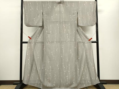平和屋着物＊夏物　小紋　絽　枝花文　正絹　逸品　CABH7683ze