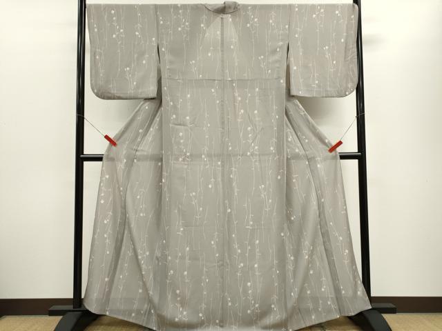 平和屋着物＊夏物　小紋　絽　枝花文　正絹　逸品　CABH7683ze