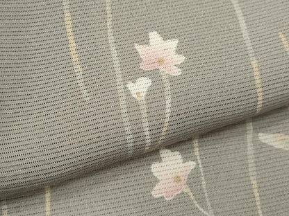 平和屋着物＊夏物　小紋　絽　枝花文　正絹　逸品　CABH7683ze