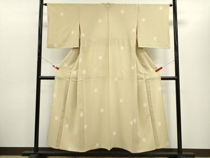 平和屋着物＊夏物　小紋　紗　蛍暈し　鹿の子文　正絹　逸品　CABH7685ze