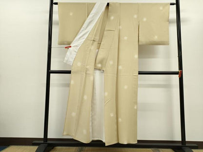 平和屋着物＊夏物　小紋　紗　蛍暈し　鹿の子文　正絹　逸品　CABH7685ze