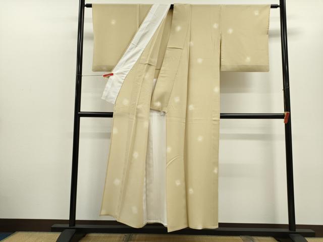 平和屋着物＊夏物　小紋　紗　蛍暈し　鹿の子文　正絹　逸品　CABH7685ze