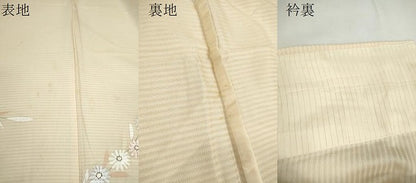 平和屋着物＊夏物　訪問着　紋紗　枝垂れ草花文　銀彩　正絹　逸品　CABH7688ze