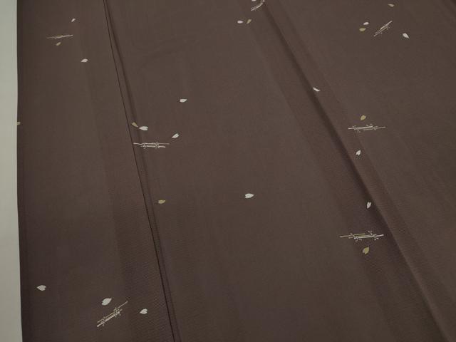 平和屋着物＊夏物　小紋　絽　筏舞桜文　銀彩　正絹　逸品　CABH7694ze