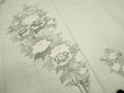 平和屋着物＊夏物　訪問着　絽　手描き　枝花文　正絹　逸品　CABH7695ze