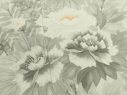 平和屋着物＊夏物　訪問着　絽　手描き　枝花文　正絹　逸品　CABH7695ze