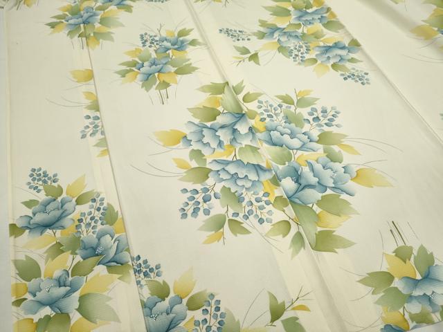 平和屋着物＊夏物　小紋　絽　枝花文　銀彩　正絹　逸品　CABH7700ze