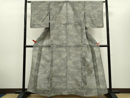 平和屋着物＊夏物　小千谷ちぢみ　草花文　麻　逸品　CABH7701ze