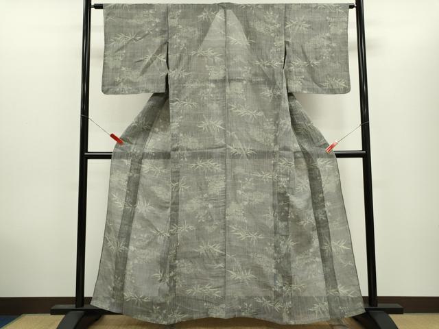 平和屋着物＊夏物　小千谷ちぢみ　草花文　麻　逸品　CABH7701ze
