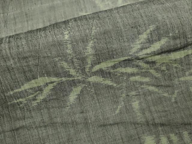平和屋着物＊夏物　小千谷ちぢみ　草花文　麻　逸品　CABH7701ze