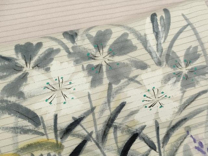 平和屋着物＊夏物　訪問着　絽　手描き　草花文　暈し染め　正絹　逸品　CABH7706ze