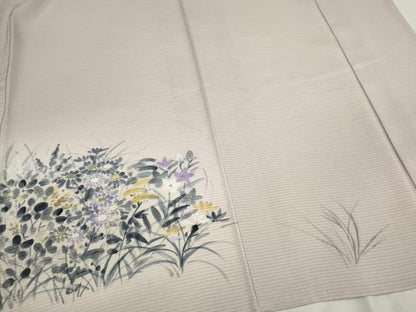 平和屋着物＊夏物　訪問着　絽　手描き　草花文　暈し染め　正絹　逸品　CABH7706ze