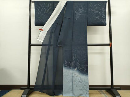 平和屋着物＊夏物　訪問着　絽　手描き　蛍　暈し染め　金銀彩　正絹　逸品　CABH7707ze