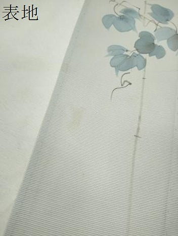 平和屋着物＊夏物　訪問着　絽　手描き　朝顔　銀彩　正絹　逸品　CABH7713ze
