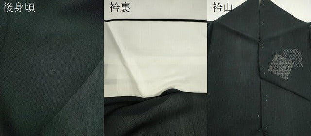 平和屋着物＊夏物　結城紬　夏結城　飛び亀甲柄　100亀甲　源氏香　黒地　正絹　逸品　CABH7737ze