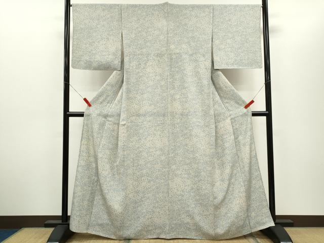 平和屋着物＊夏物　小紋　絽　葉尽くし　正絹　逸品　CABH7740ze