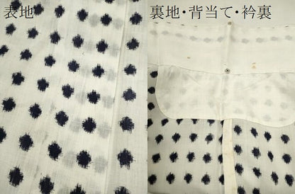 平和屋着物＊夏物　上布　霞ドット柄　麻　逸品　CABH7741ze