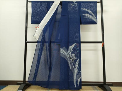 平和屋着物＊夏物　訪問着　紗　枝花文　正絹　逸品　CABH7743ze