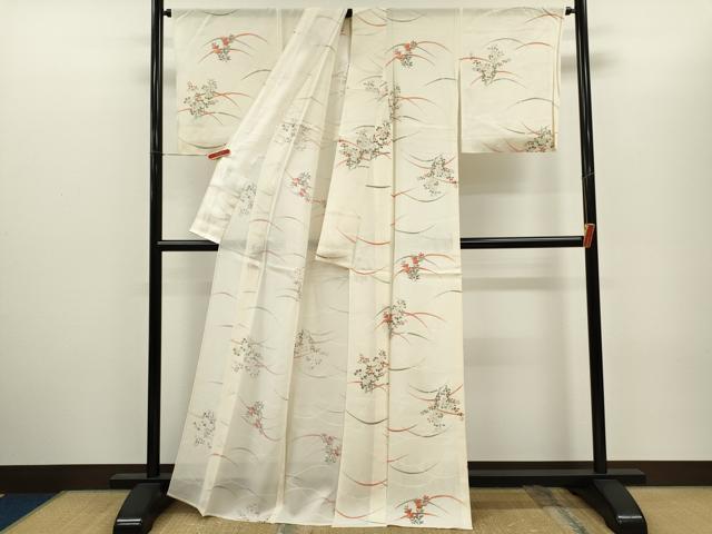 平和屋着物＊夏物　小紋　絽　草花文　正絹　逸品　未使用　CABH7746ze