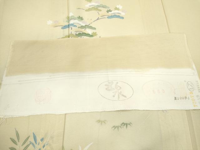 平和屋着物＊夏物　訪問着　絽　友禅　松竹梅風景文　暈し染め　五泉　反端付き　正絹　逸品　CABH7747ze