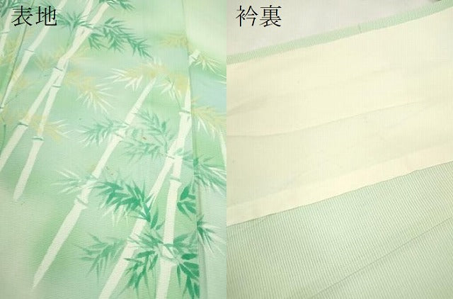 平和屋着物＊夏物　訪問着　絽　手描き　笹竹文　暈し染め　正絹　逸品　CABH7748ze
