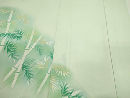 平和屋着物＊夏物　訪問着　絽　手描き　笹竹文　暈し染め　正絹　逸品　CABH7748ze