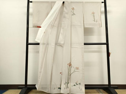 平和屋着物＊夏物　訪問着　絽　駒刺繍　草花文　暈し染め　金彩　ますいわ屋扱い　正絹　逸品　未使用　CABH7749ze