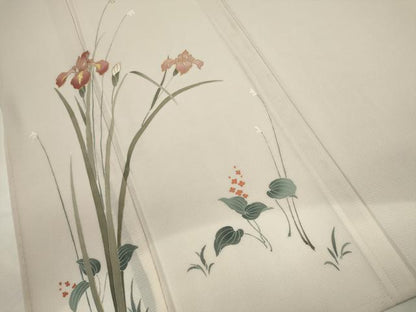 平和屋着物＊夏物　訪問着　絽　駒刺繍　草花文　暈し染め　金彩　ますいわ屋扱い　正絹　逸品　未使用　CABH7749ze