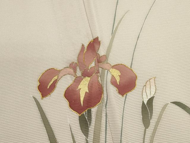 平和屋着物＊夏物　訪問着　絽　駒刺繍　草花文　暈し染め　金彩　ますいわ屋扱い　正絹　逸品　未使用　CABH7749ze
