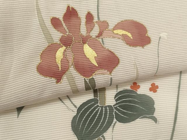 平和屋着物＊夏物　訪問着　絽　駒刺繍　草花文　暈し染め　金彩　ますいわ屋扱い　正絹　逸品　未使用　CABH7749ze