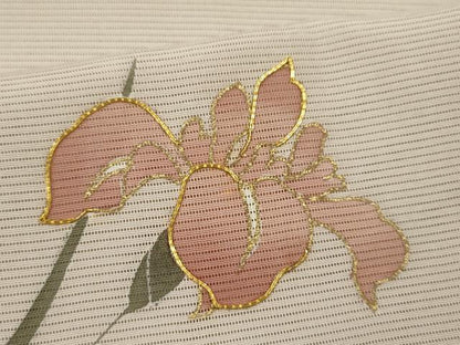 平和屋着物＊夏物　訪問着　絽　駒刺繍　草花文　暈し染め　金彩　ますいわ屋扱い　正絹　逸品　未使用　CABH7749ze
