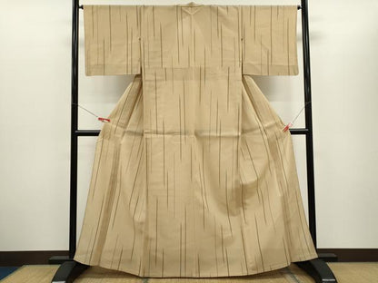 平和屋着物＊夏物　紗紬　変わり縞　正絹　逸品　CABH7752ze