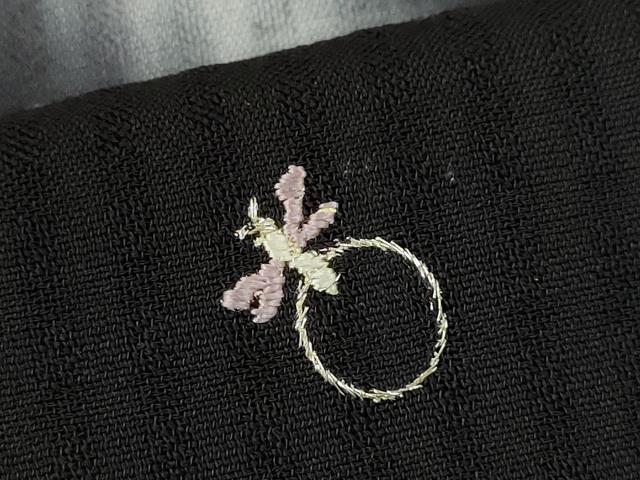 平和屋着物＊夏物　訪問着　紗　刺繍　夏虫　暈し染め　黒地　銀糸　正絹　逸品　CABH7755ze
