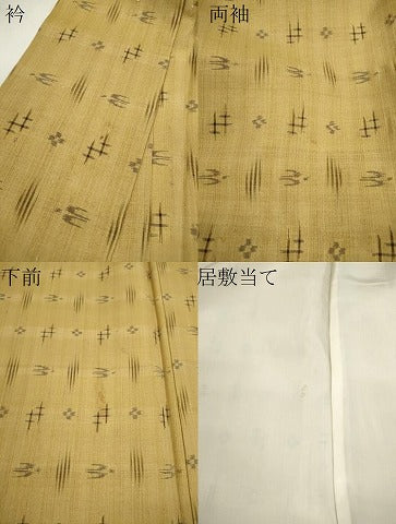 平和屋着物＊夏物　夏琉球　紗紬　琉球絣文様　正絹　逸品　CABH7756ze