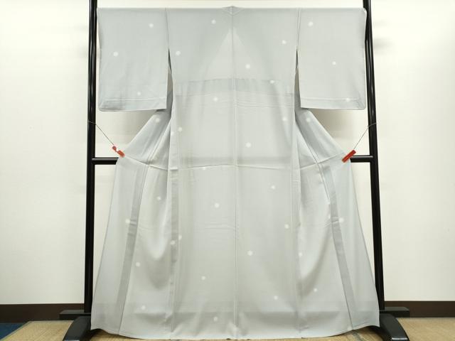 平和屋着物＊夏物　小紋　絽　鹿の子丸文　さが美扱い　正絹　逸品　CABH7758ze