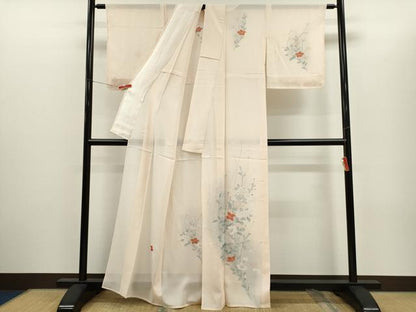平和屋着物＊夏物　訪問着　絽　枝花文　暈し染め　正絹　逸品　未使用　CABH7760ze