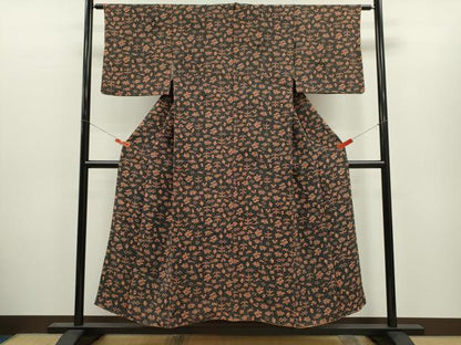 平和屋着物■上質な小紋　宝尽くし　黒地　正絹　逸品　CABH7765ze