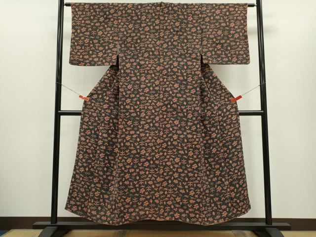 平和屋着物■上質な小紋　宝尽くし　黒地　正絹　逸品　CABH7765ze