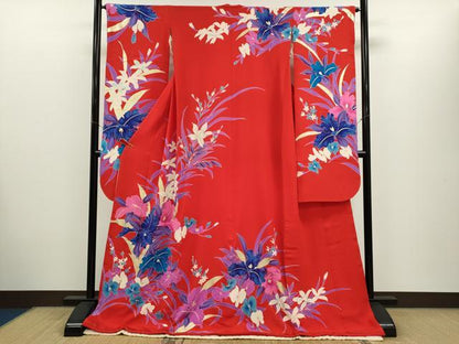 平和屋本店●お引きずり・お引き摺り・引き振袖　和装　結婚式　舞妓　芸妓　芸者　衣装　草花文　金彩　CABH7770ze