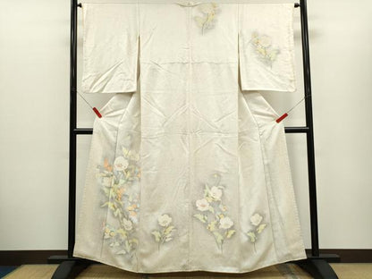 平和屋着物■訪問着　刺繍　枝花文　暈し染め　正絹　逸品　CABH7777ze