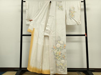 平和屋着物■訪問着　刺繍　枝花文　暈し染め　正絹　逸品　CABH7777ze
