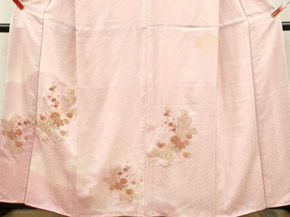 平和屋着物■訪問着　総刺繍　駒刺繍　束ね熨斗草花文　暈し染め　正絹　逸品　CABH7778ze