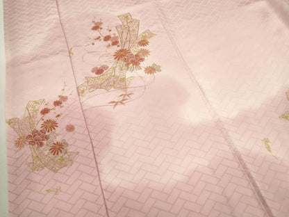 平和屋着物■訪問着　総刺繍　駒刺繍　束ね熨斗草花文　暈し染め　正絹　逸品　CABH7778ze