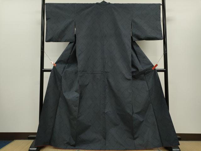 平和屋着物□本場大島紬 9マルキ 菱重ね文 正絹 逸品 CABH7781ze