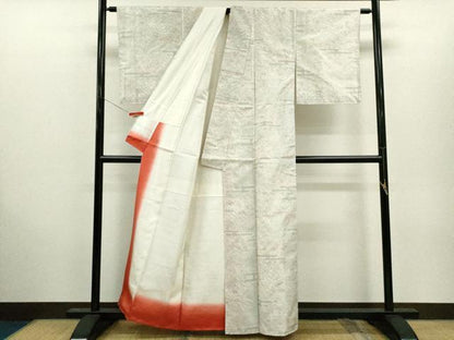 平和屋着物■上質な紬　籬草花文　正絹　逸品　CABH7785ze