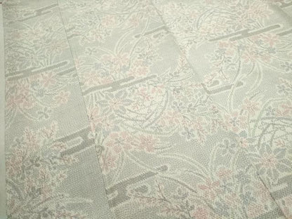 平和屋着物■上質な紬　籬草花文　正絹　逸品　CABH7785ze