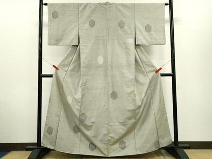 平和屋着物■上質な紬　亀甲文　正絹　逸品　CABH7786ze